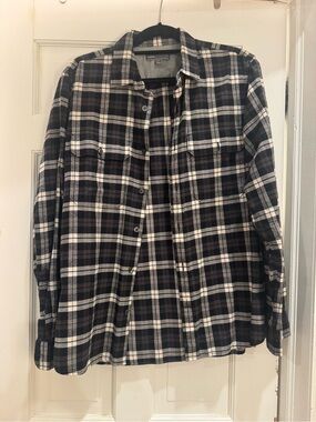 Vince Black & White Plaid Lightweight Shirt Jacket